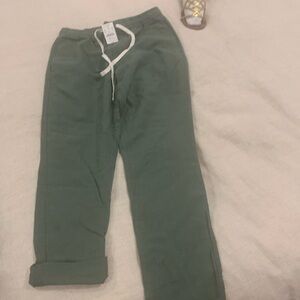 J. crew Factory army green pull on pants. Stretch waist